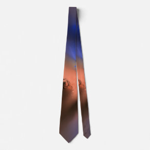 Cravate Rayons De Sagesse - Brown Bleu Orange Abstrait
