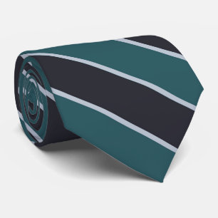 Cravate Rayure diagonale bleu foncé et vert pin plus doux
