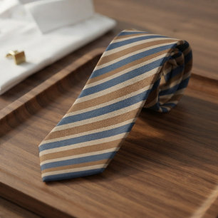Cravate Rayure Répétitive Navy Camel Côtière