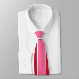 Cravate Rayure rouge et rose