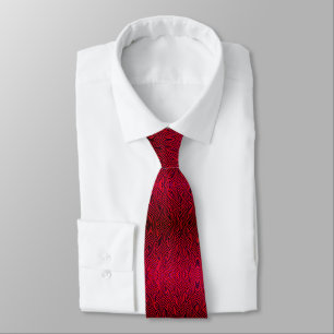 Cravate Rayure torsadée hypnotique rouge de motif de vague