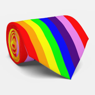 Cravate Rayures arc-en-ciel verticales classiques et color
