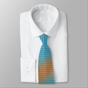 Cravate Rayures d'orange et de turquoise