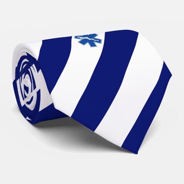 Cravate Rayures faites sur commande de marine d'initiales (Roulé)