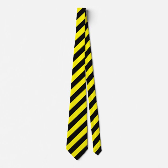 Cravate Rayures jaunes et noires (Devant)