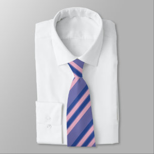 Cravate Rayures roses et nuances de violet