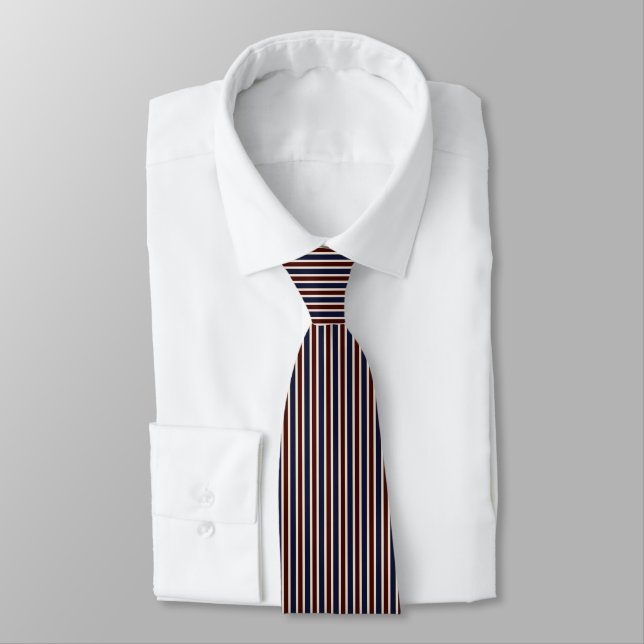 Cravate Rayures rouges, blanches et bleues (Attaché)
