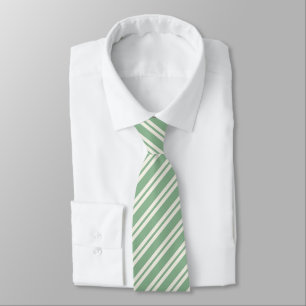 Cravate Rayures vert pâle et blanc modernes