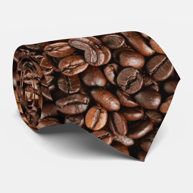 Cravate Realistic Roasted Coffee Pattern (Roulé)