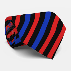 Cravate Red, Black and Blue Stripes Neck Tie