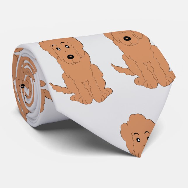 Cravate Red Goldendoodle Dog Design Any Colour Background (Roulé)