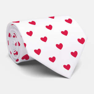 Cravate Red Hearts Romantique Motif sans couture
