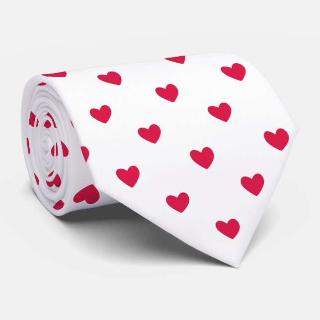 Cravate Red Hearts Romantique Motif sans couture (Roulé)