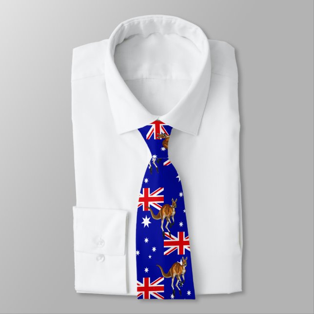 Cravate Red Kangaroo motif australien (Attaché)