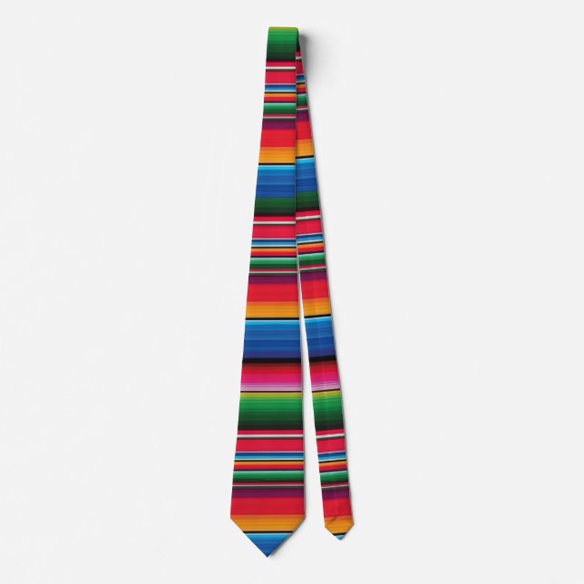 Cravate Red Serape Saltillo traditional mexican blanket (Devant)