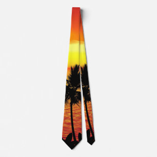 Cravate Red Sun Tropical Palm Beach