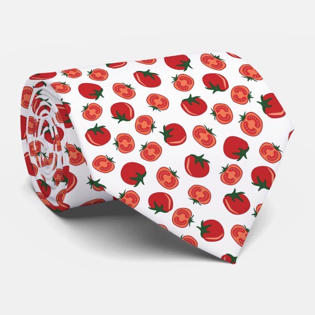 Cravate Red tomato pattern (Roulé)