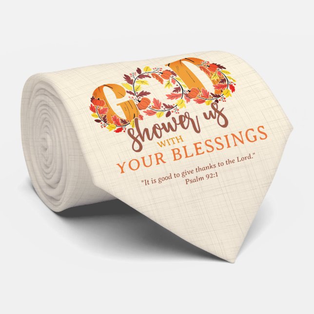 Cravate Religious Thanksgiving Dinner Faith Bible Quote (Roulé)