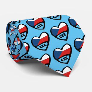 Cravate République tchèque Code pays Coeur du drapeau, CZE