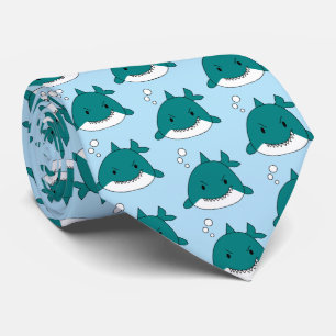 Cravate Requins de dessin animé à motif répétitif