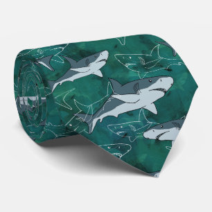 Cravate Requins, marine, mer, poisson, prédateur, animal,