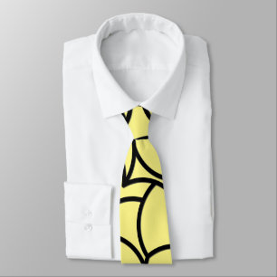 Cravate Résumé abstrait noir et jaune