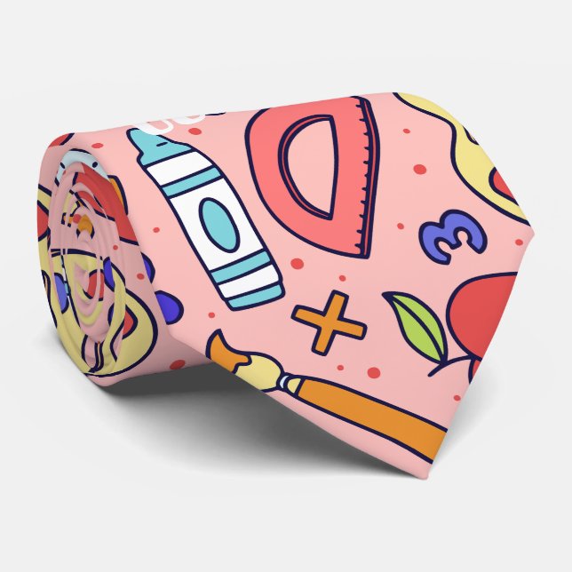 Cravate Retour à l'école. Thème scolaire (Roulé)