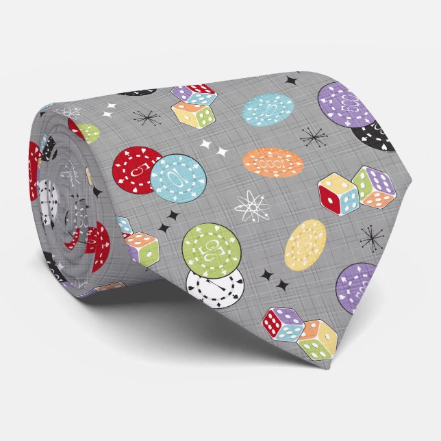Cravate Retro Casino Dice (Roulé)