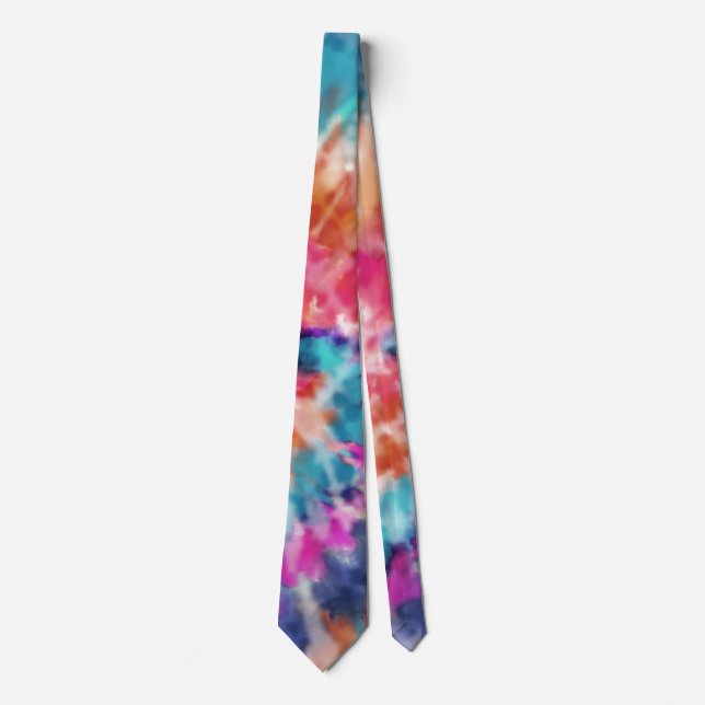 Cravate *~* Rétro Hipster Rainbow Psychodelic Tie Dye crav (Devant)