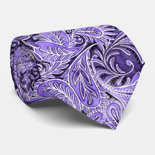 Cravate Retro Purple Paisley Pattern