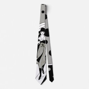 Cravate Retro Runway Model, Vintage Art Deco Fashion