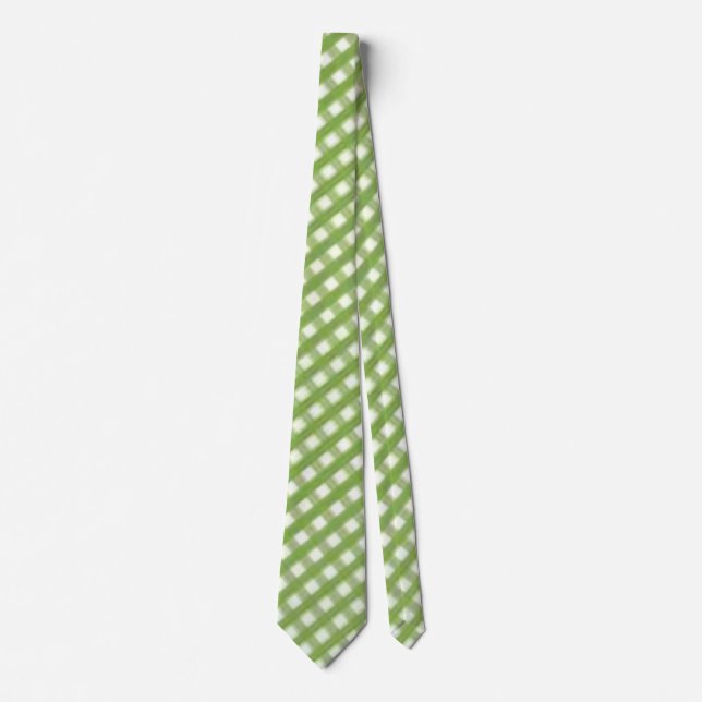 Cravate Rétro "Sage Green En vichy Check" (Devant)