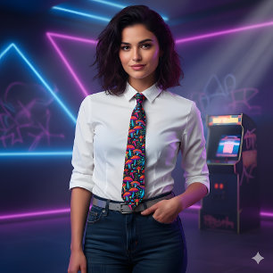 Cravate Rétro super de champignons bioluminescents