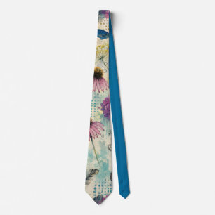 Cravate Rêve Aquatique Floral Vibrant