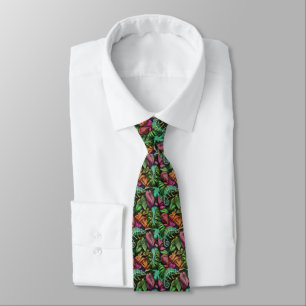 Cravate Rêves de jungle de caméléon Motif de surface trans