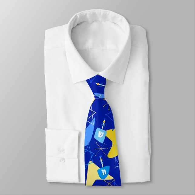 Cravate Rêves du milieu du siècle bleu (Attaché)