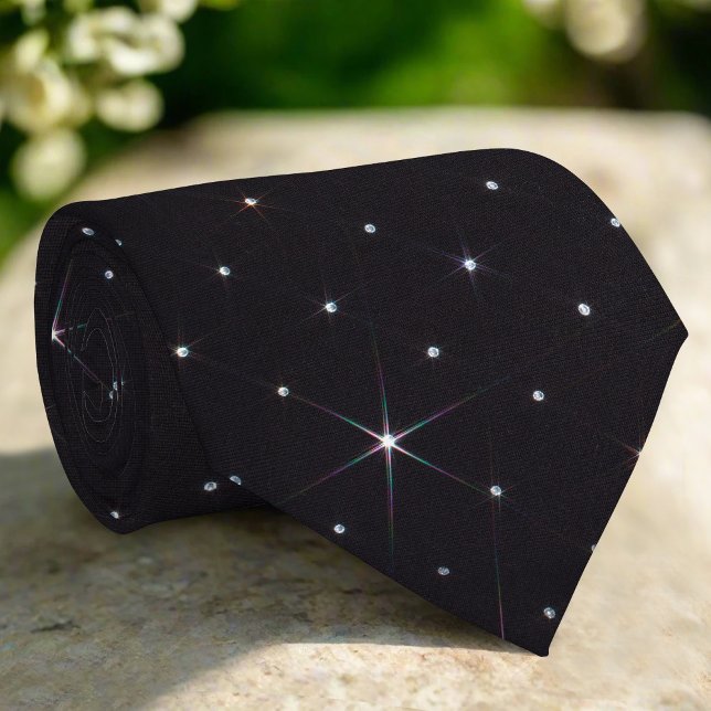 Cravate Rhinestone brillant Diamant Matière noire (Créateur téléchargé)