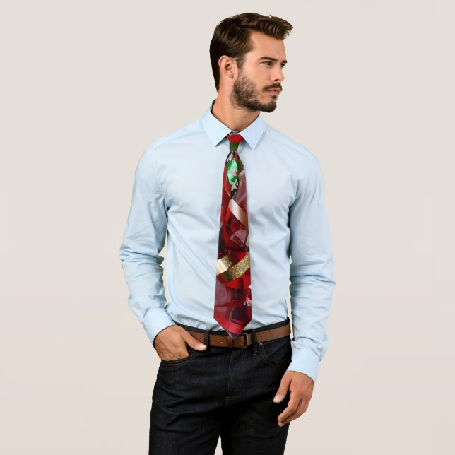 Cravate Ribbons de Noël (En situation)