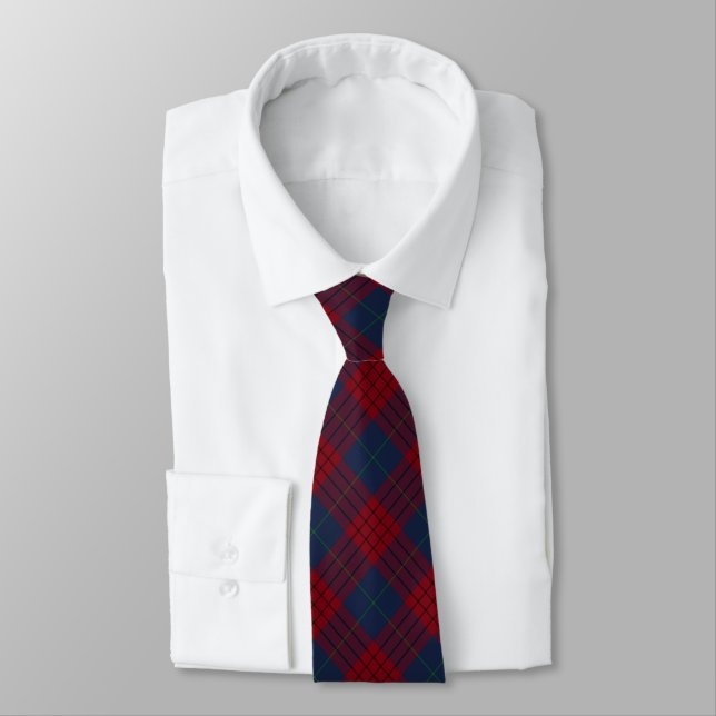 Cravate Robinson Clan Tartan Navy Blue and Red Plaid (Attaché)
