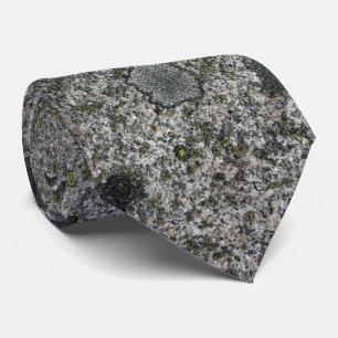 Cravate Roche grise de granit avec de la mousse verte