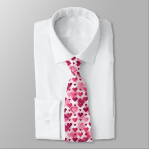 Cravate Romantic Pink Hearts Thème de la Saint-Valentin Mo