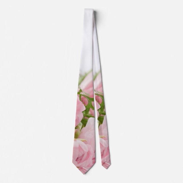 Cravate Romantique Mariage Love Soft Rose Flower Bouquet (Devant)