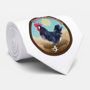 Cravate Rooster de Minorque Bonjour Vintage Oval