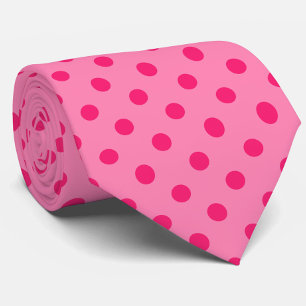 Cravate Rose Chaud Sur Pois Rose Design Motif