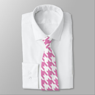 Cravate rose et blanche en bois