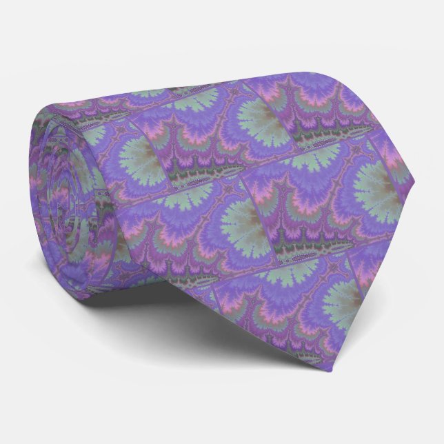 Cravate Rose Et Violet Paisley (Roulé)