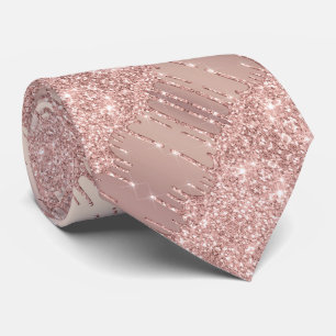 Cravate rose Gold Blush Parties scintillant