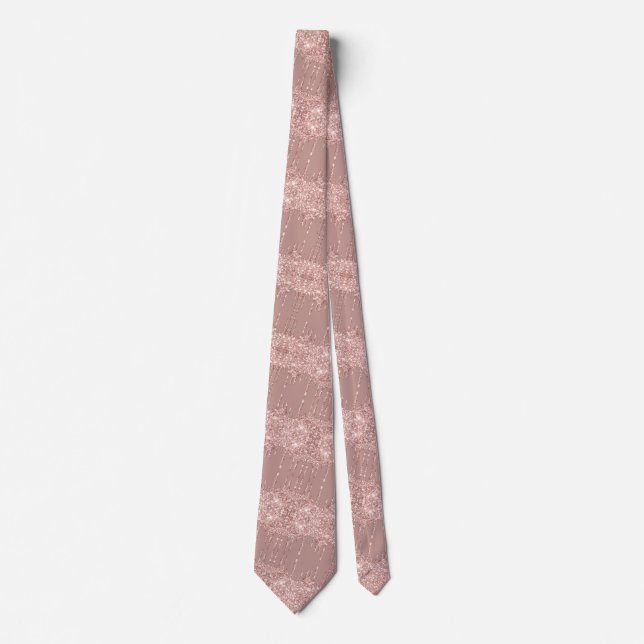 Cravate Rose Gold Sparkly Neck Tie (Devant)
