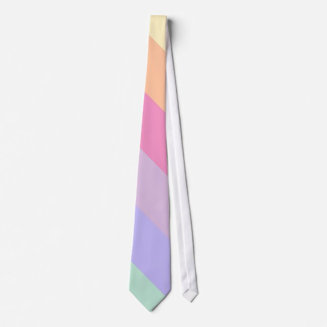 Cravate Rose Jaune Bleu Vert Femme Hommes Couleurs Pastel (Devant)
