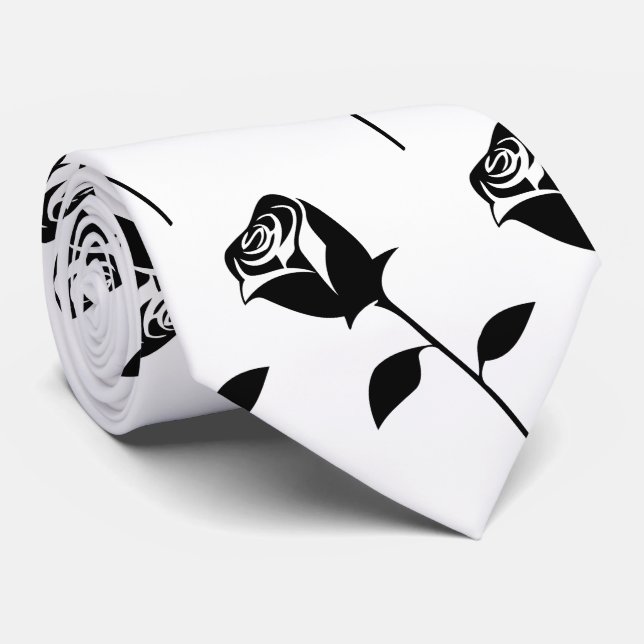 Cravate Rose noir Valentine Flower Thunder_Cove (Roulé)